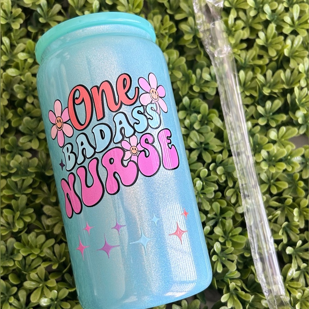 Bad Ass Nurse glass cup